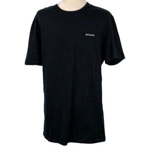 Columbia Crewneck T Shirt Large Solid Black Knit Short Sleeve Tee